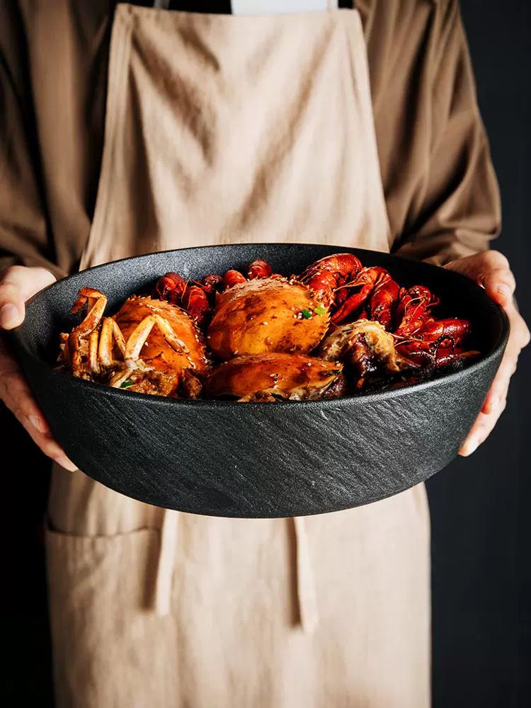 대왕 그릇 대형 라면 접시 식당 마라탕 특대 원형 점보사이즈 먹방 대접 점보 우동 무광화이트 9인치 - 상세 이미지 3