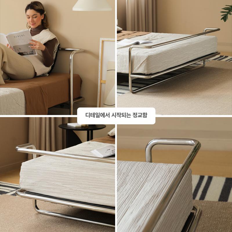 철제침대프레임 모던 메탈 침대프레임 스텐 심플 미러폴리싱스테인리스스틸철제아트패널 1200mmx2000mm - 상세 이미지 5
