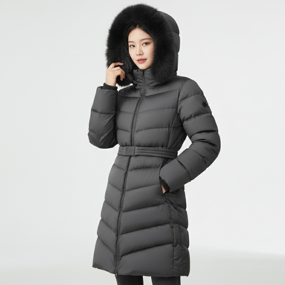 코오롱스포츠 아울렛 여성 롱패딩 역시즌 폭스퍼 점퍼 24532BLK - 상품 이미지