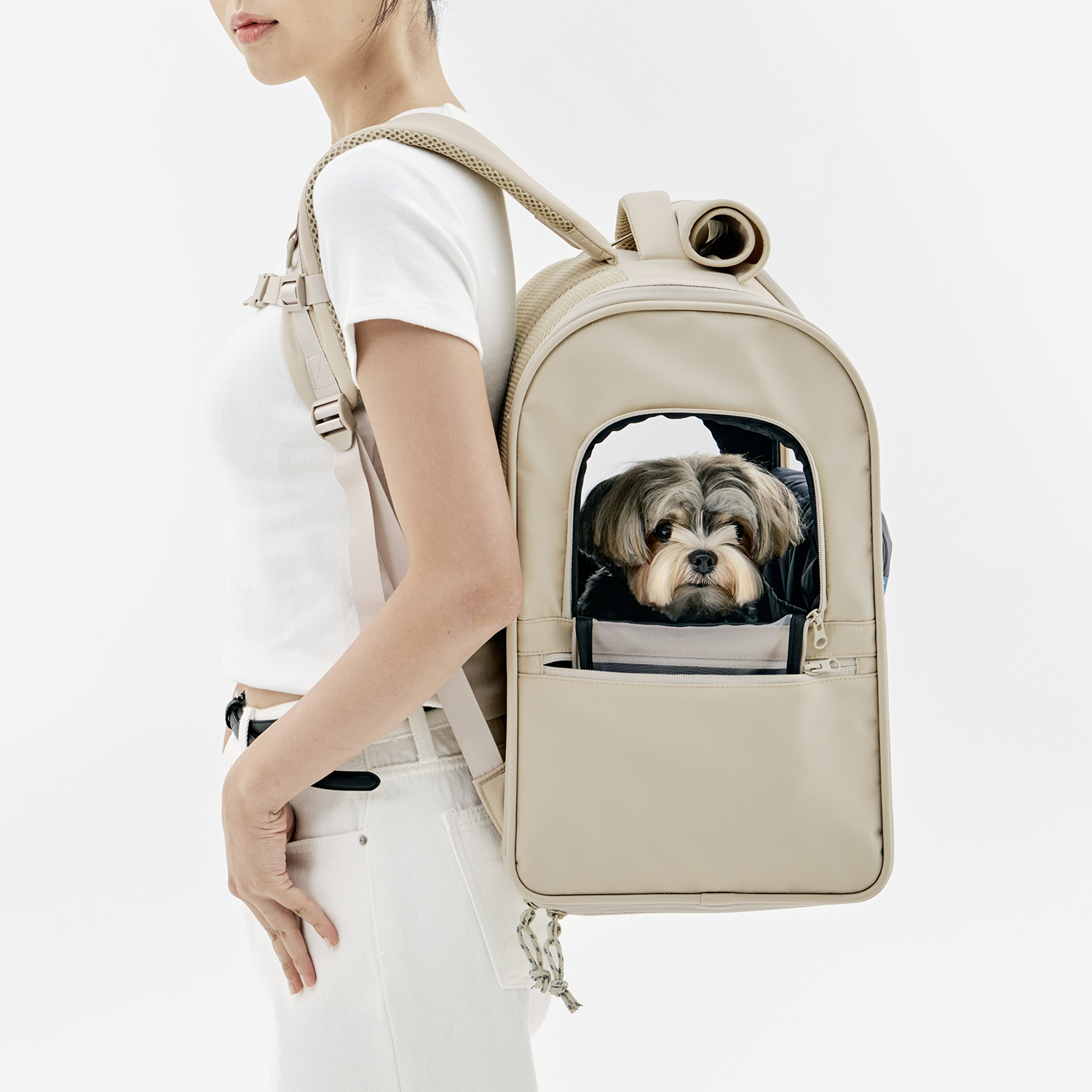 멀리 강아지 이동가방 반려견 백팩 애견 고양이 이동장 쿠션제공 마일러백팩-블랙