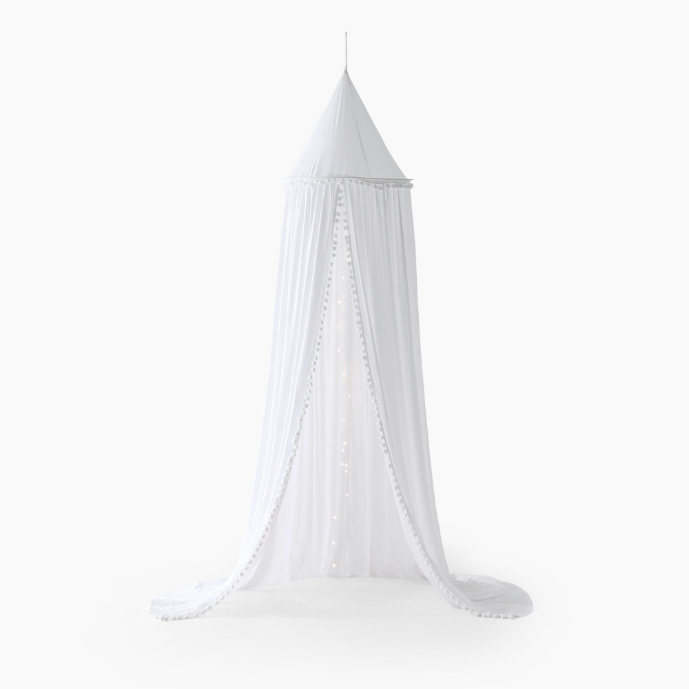 INSIA 침대캐노피 폼폼형 ISC0027 화이트