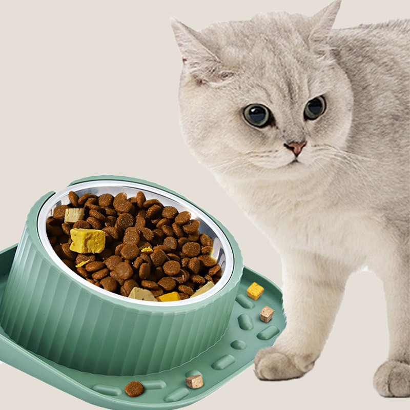 포포가든 반려동물 강아지 고양이 그릇 흘림방지 식기 스텐볼 화이트 (브라운/그린) 이미지 7