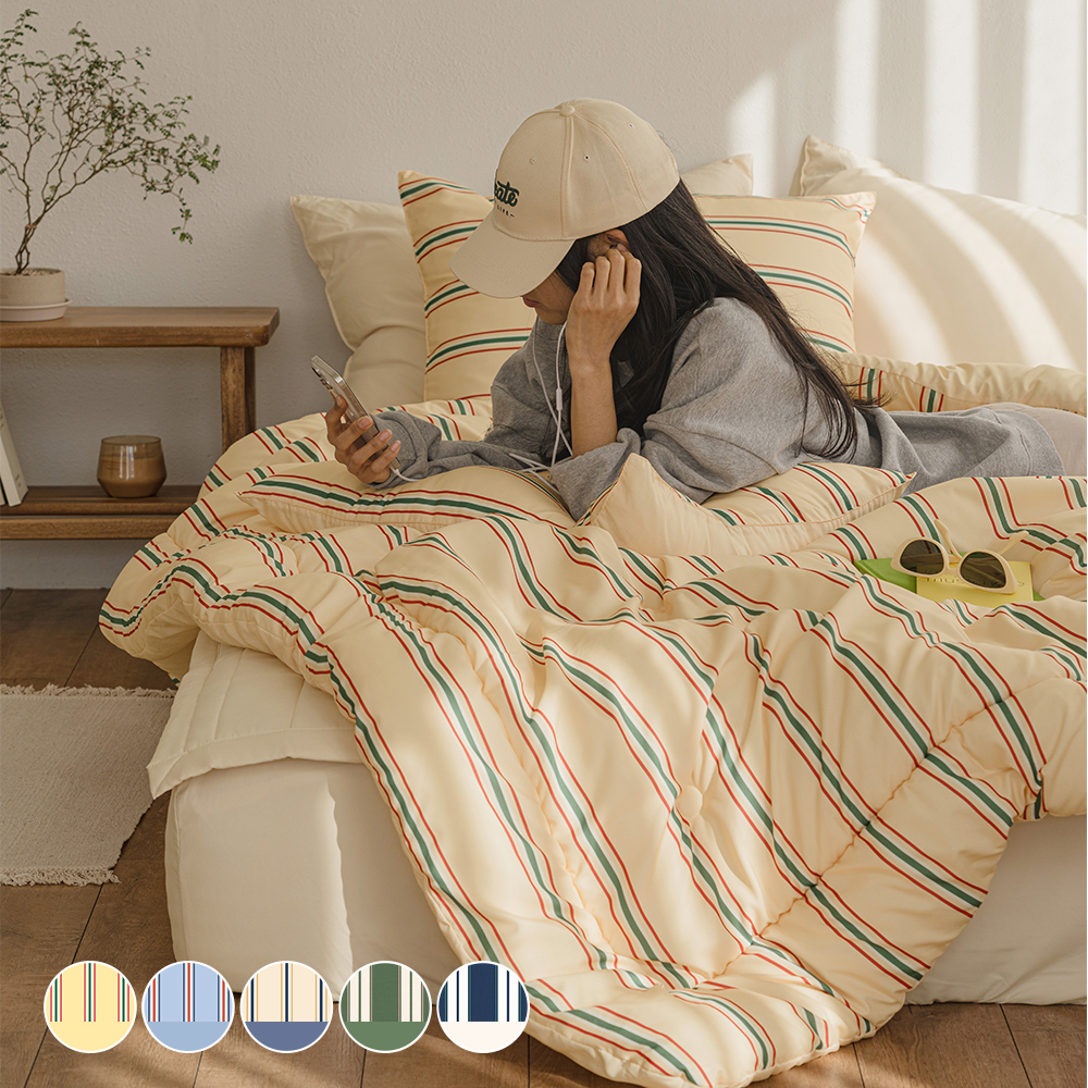 바자르 매거진스트라이프 사계절 차렵이불 패드세트 SS