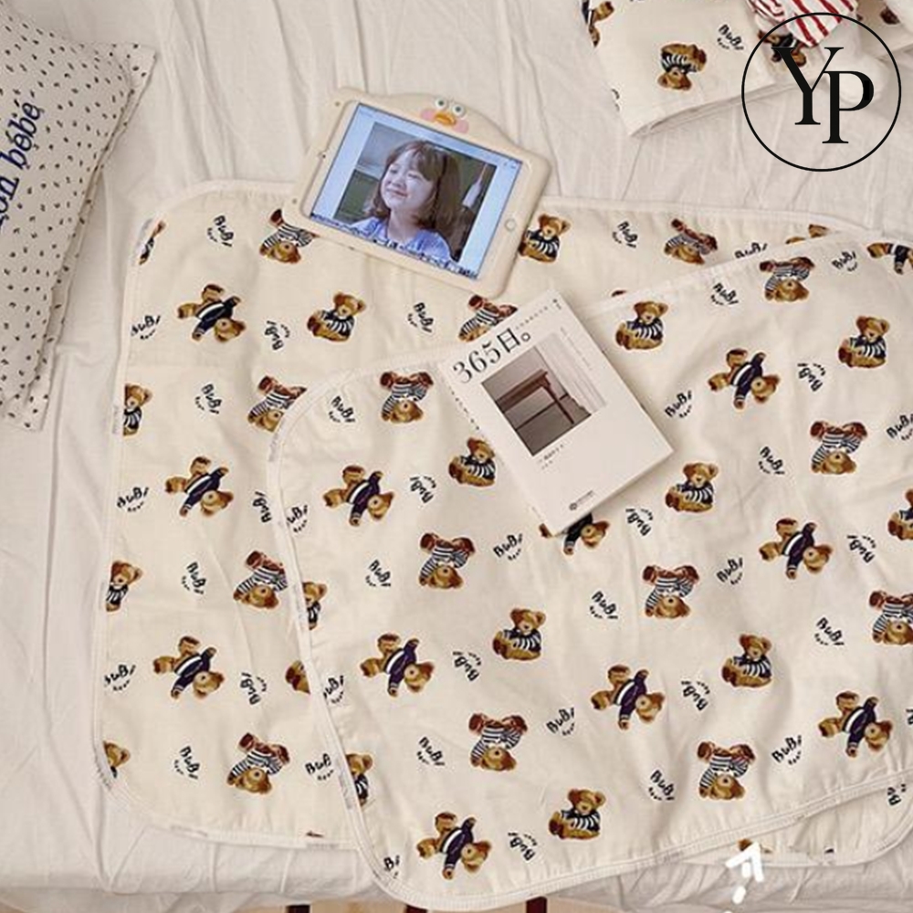 곰돌이 방수 패드 시트 어린이 유아 어르신 병원 환자 매트리스 방수 이불 요 매트
