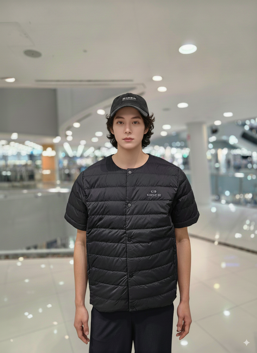 아이더 반팔 경량패딩 하프 공용 경량 다운 자켓 실내외 UW23547