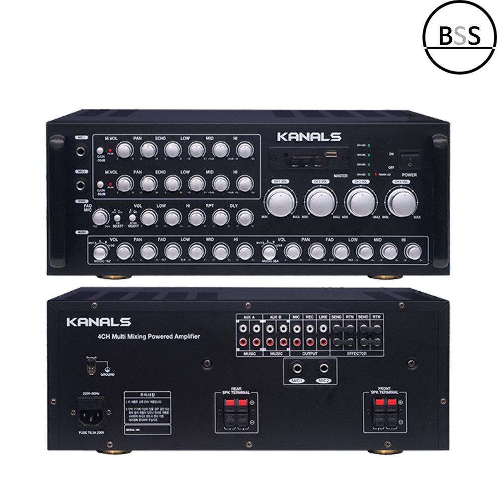 카날스 파워앰프 TK-800B 4채널 블루투스 노래방 헬스장 강의실 유치원 에어로빅 - 상품 이미지