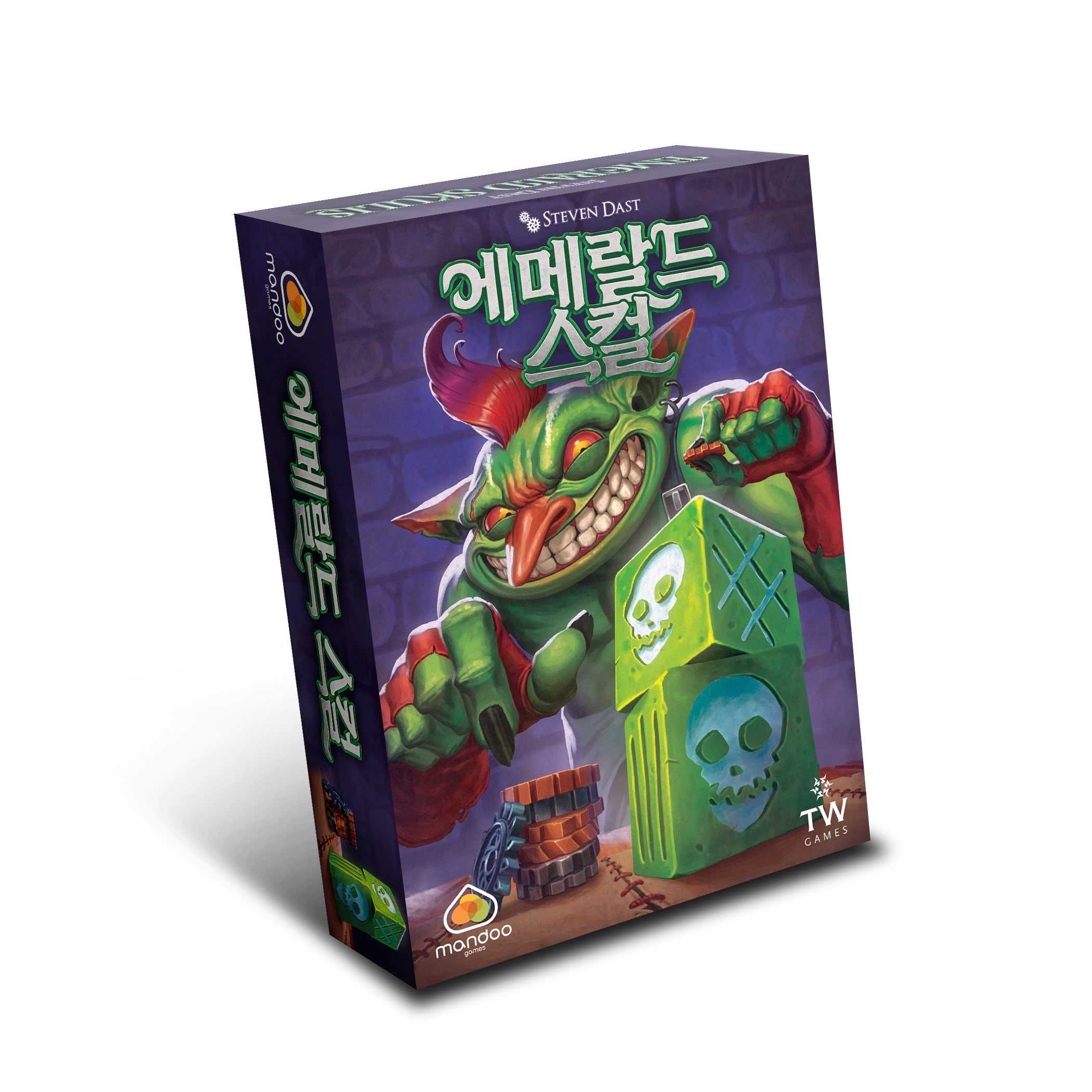 [만두게임즈] 에메랄드 스컬 보드게임 주사위 베팅 메탈코인 가족게임 - 상세 이미지 2