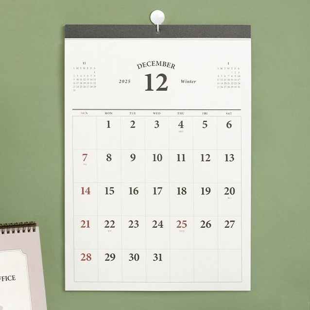 클래식 2026년 벽걸이 달력 26년 벽 달력 2026 스케줄 캘린더 A3 상세 이미지 2