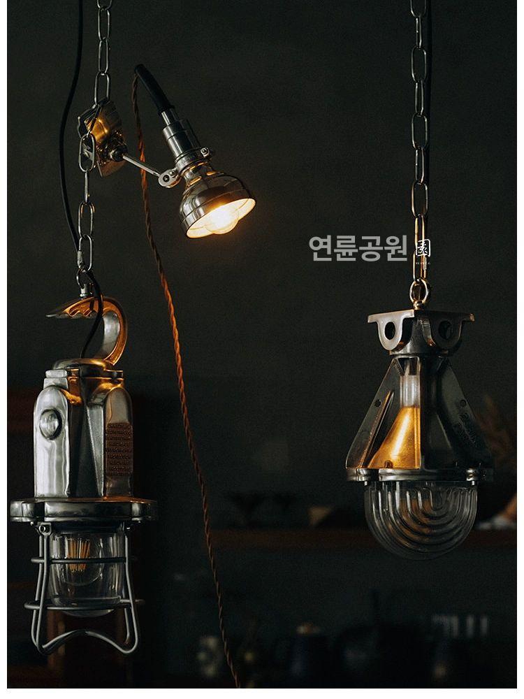빈티지 집게조명 램프 책상 독서등 무드등 인테리어 롱테일 클립 램프 버튼 스위치 - 상세 이미지 5