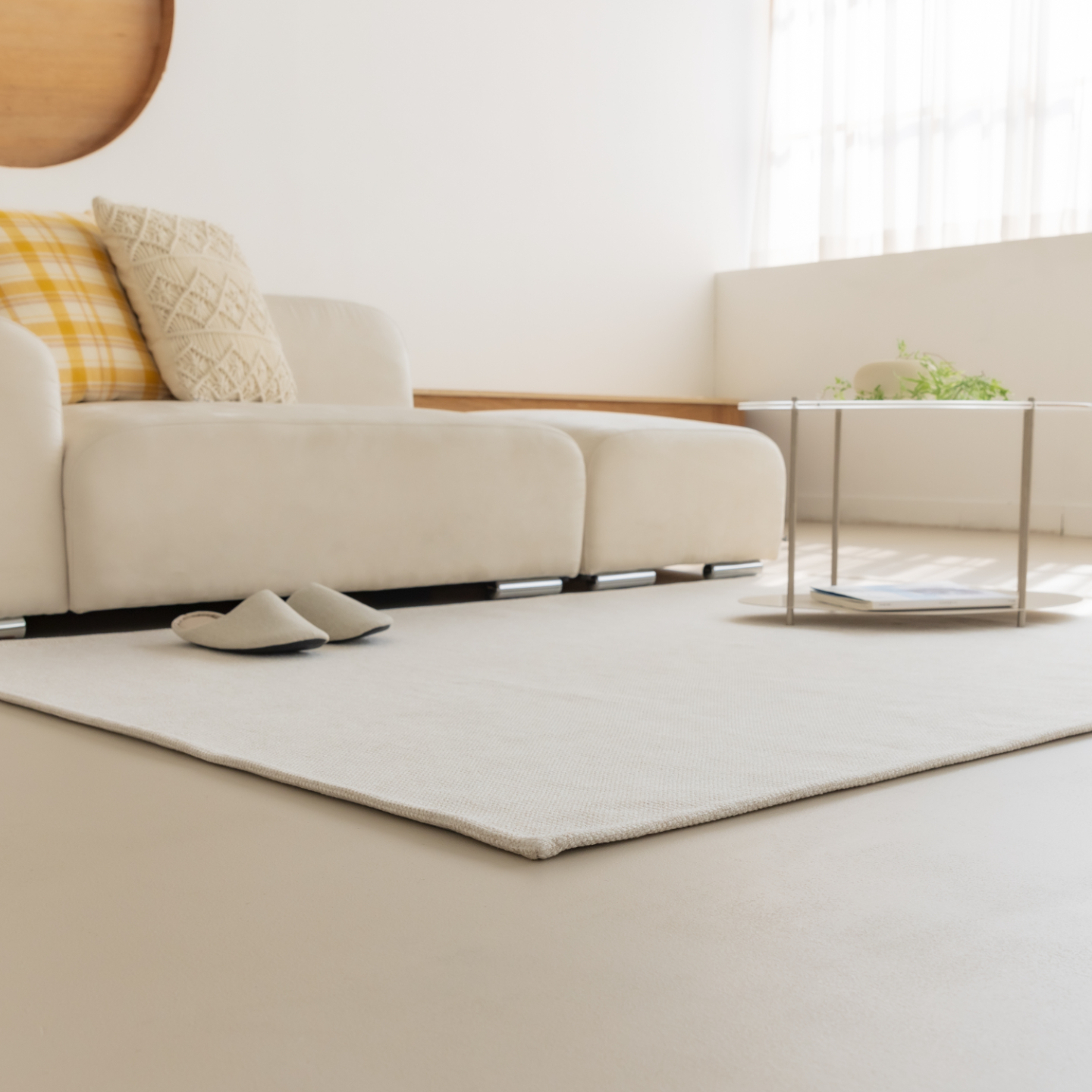 네추럴 방수러그 사이잘룩 대형 거실 식탁 카페트 크림베이지, 사각형 170x230