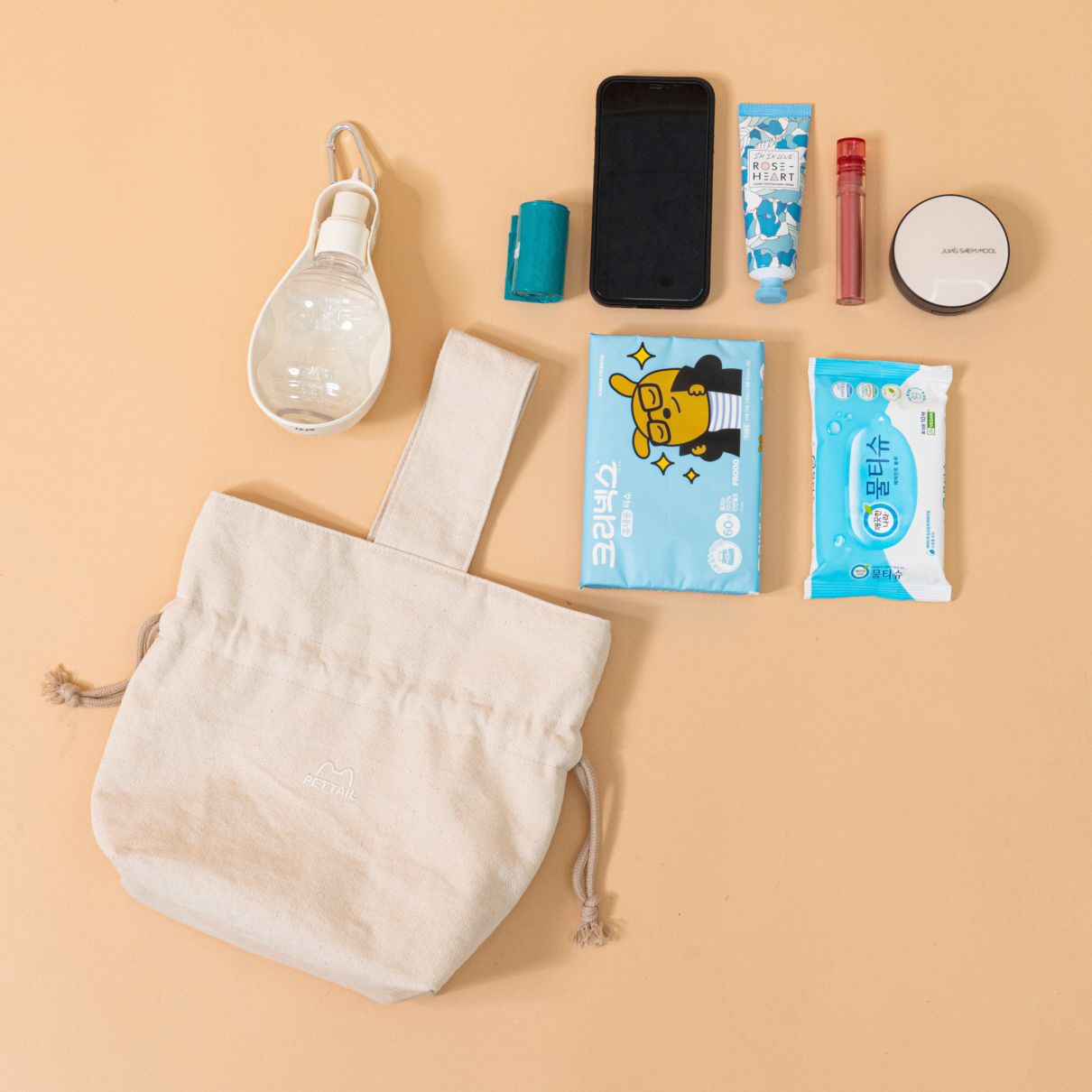 펫테일 강아지산책 가방 복조리 애견 산책 배변 봉투 주머니 캐리어 이동가방 - 상세 이미지 4