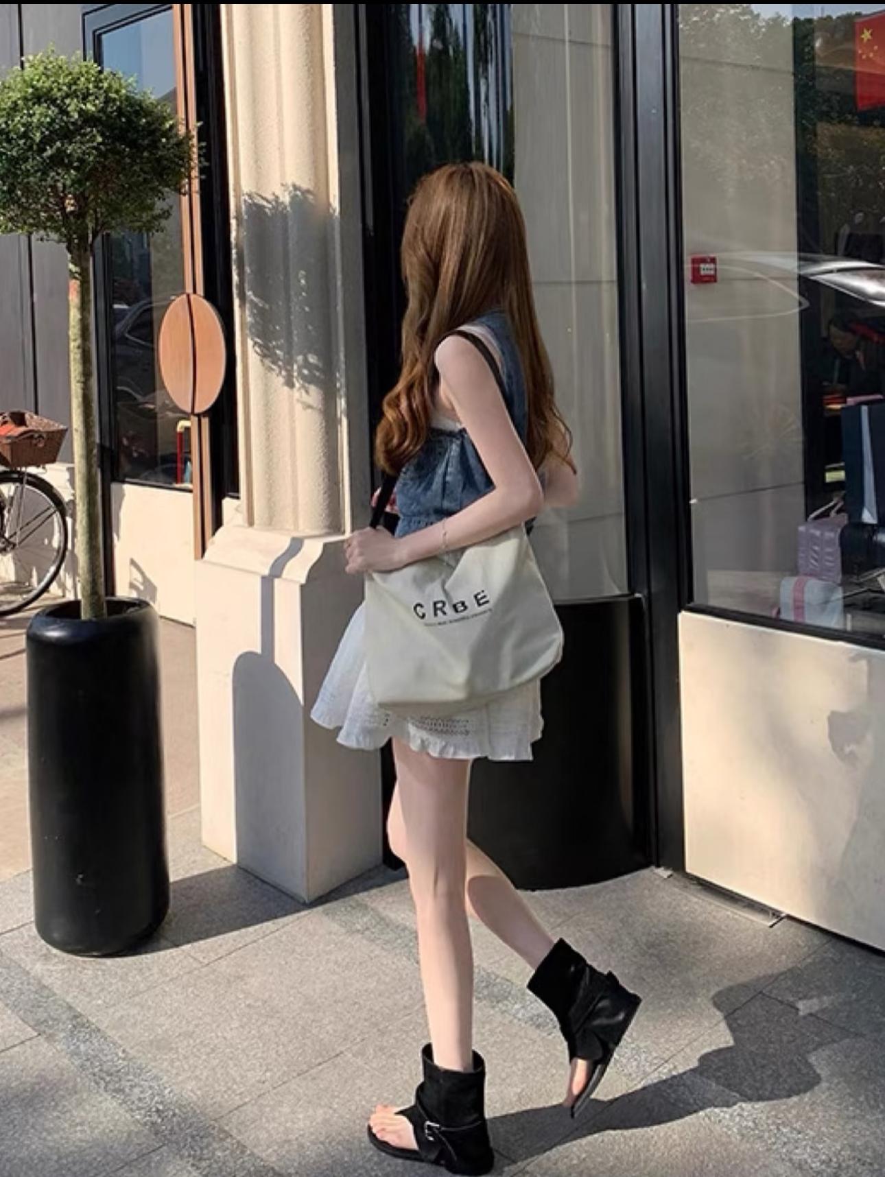 유니크 여름 샌들 독특한 밑창 카키 양가죽 야외 플라워 두꺼운 스틸레토 여성용 카키 플랫 34 - 상세 이미지 3