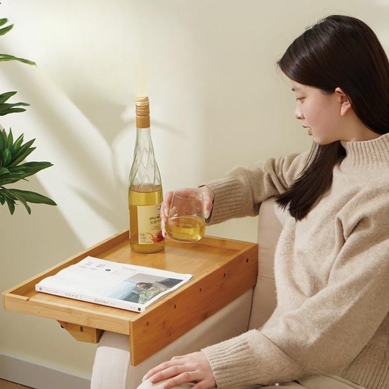 침대 수납 걸이 선반 거치대 다용도 정리 리모컨 베드 보관함 보드 원목 빔프로젝터 무타공 - 상세 이미지 4