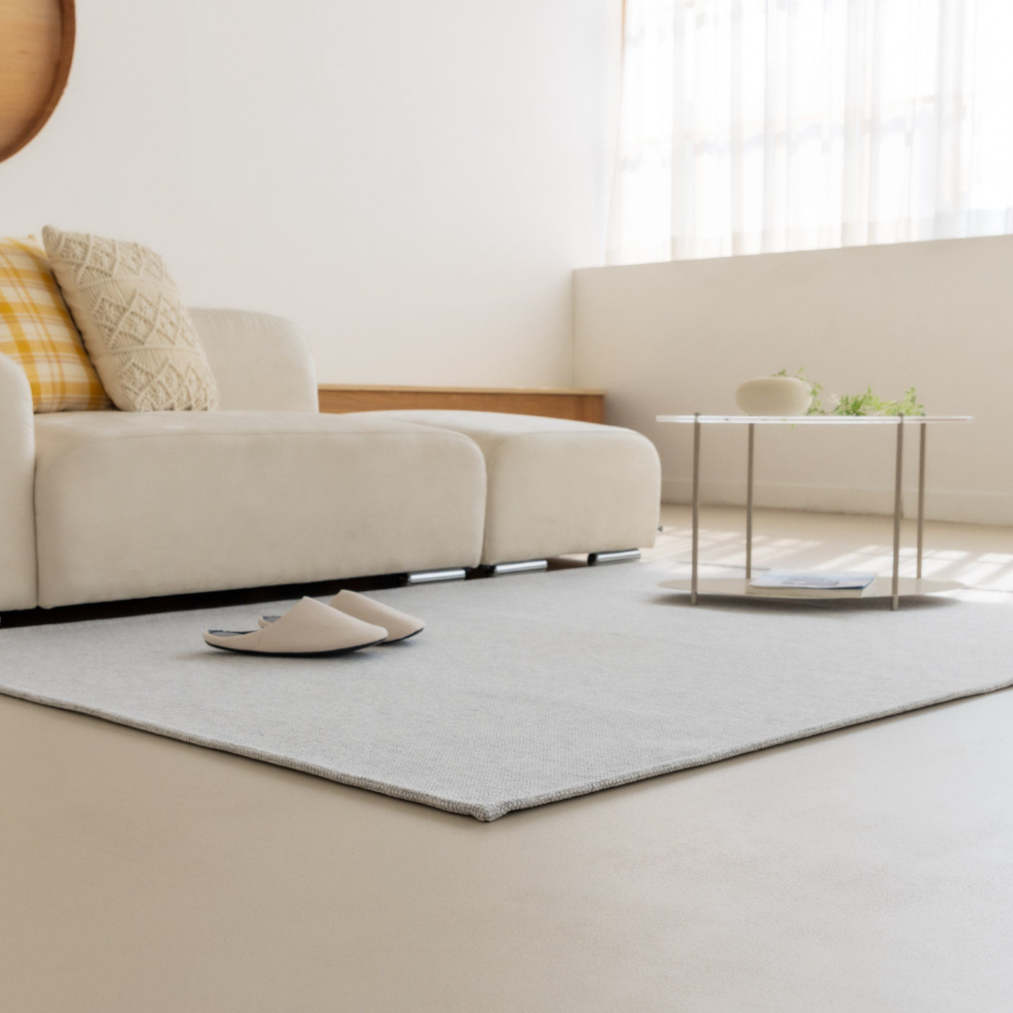 네추럴 방수러그 사이잘룩 대형 거실 식탁 카페트 애쉬그레이, 사각형 200x300
