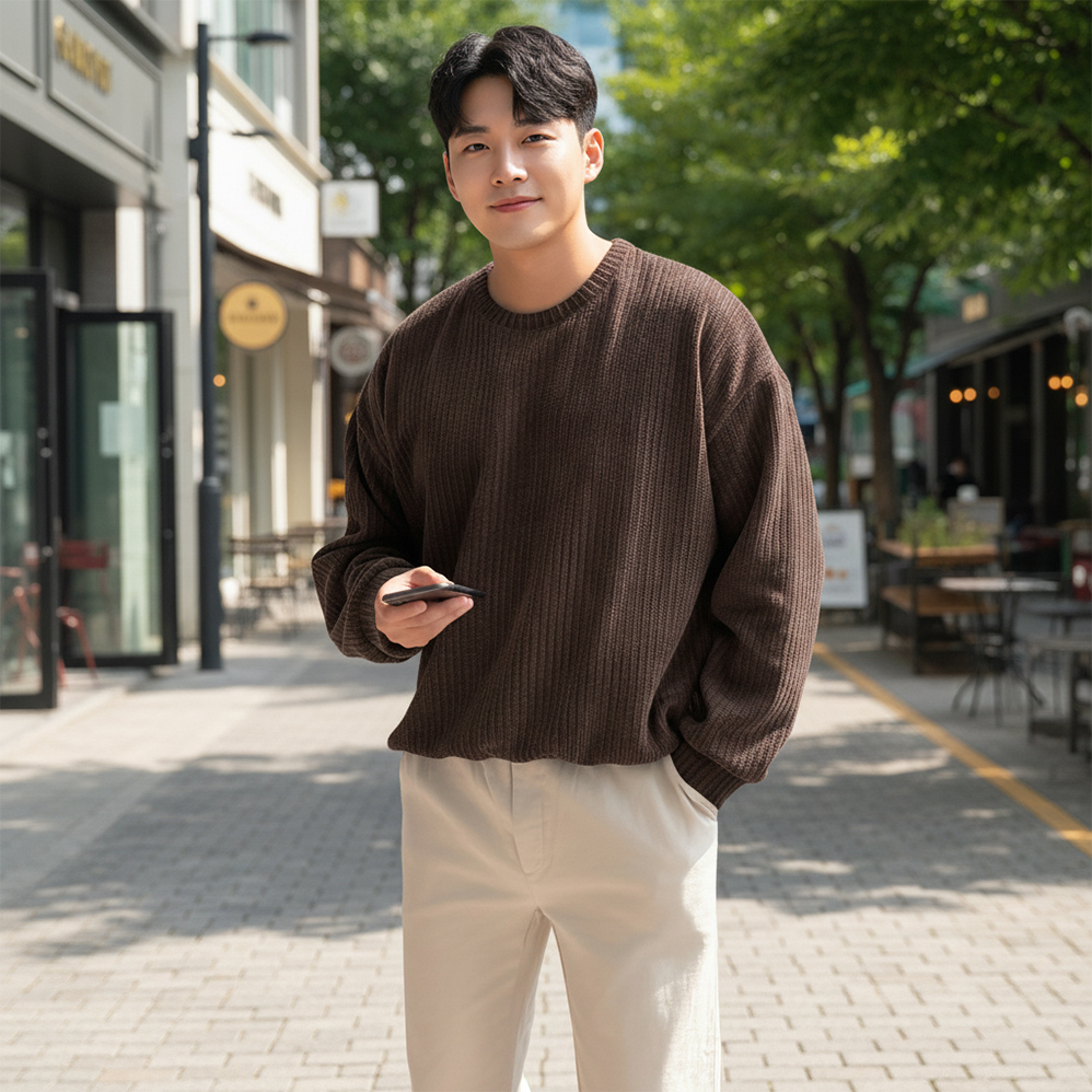 남자오버핏맨투맨 무지맨투맨 쭉티 파스텔그린 - 상세 이미지 5