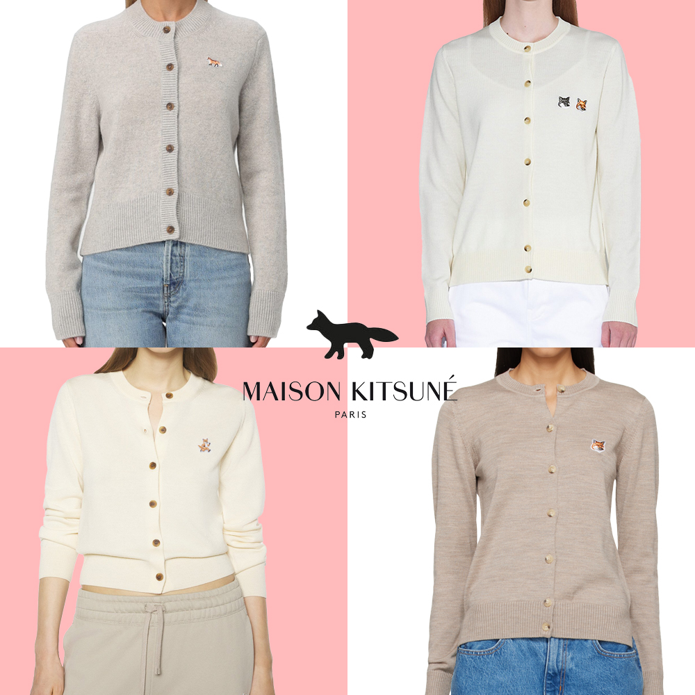 메종키츠네 가디건 폭스헤드 더블폭스 베이비폭스 칠랙스 볼드폭스 트리컬러 여성용
