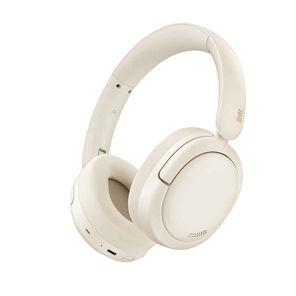 [브리츠] W4BT ANC v5.4 노이즈캔슬링 무선 블루투스 헤드폰 아이보리 제품 이미지