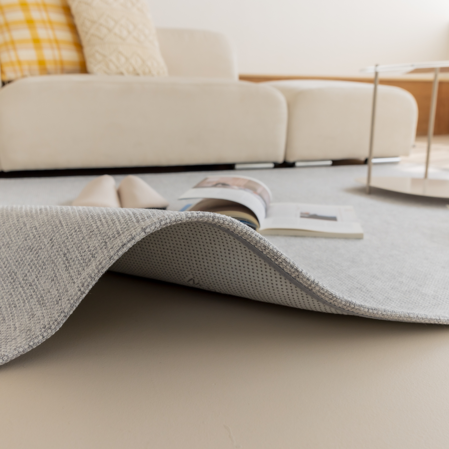 네추럴 방수러그 사이잘룩 대형 거실 식탁 카페트 애쉬그레이, 사각형 200x300