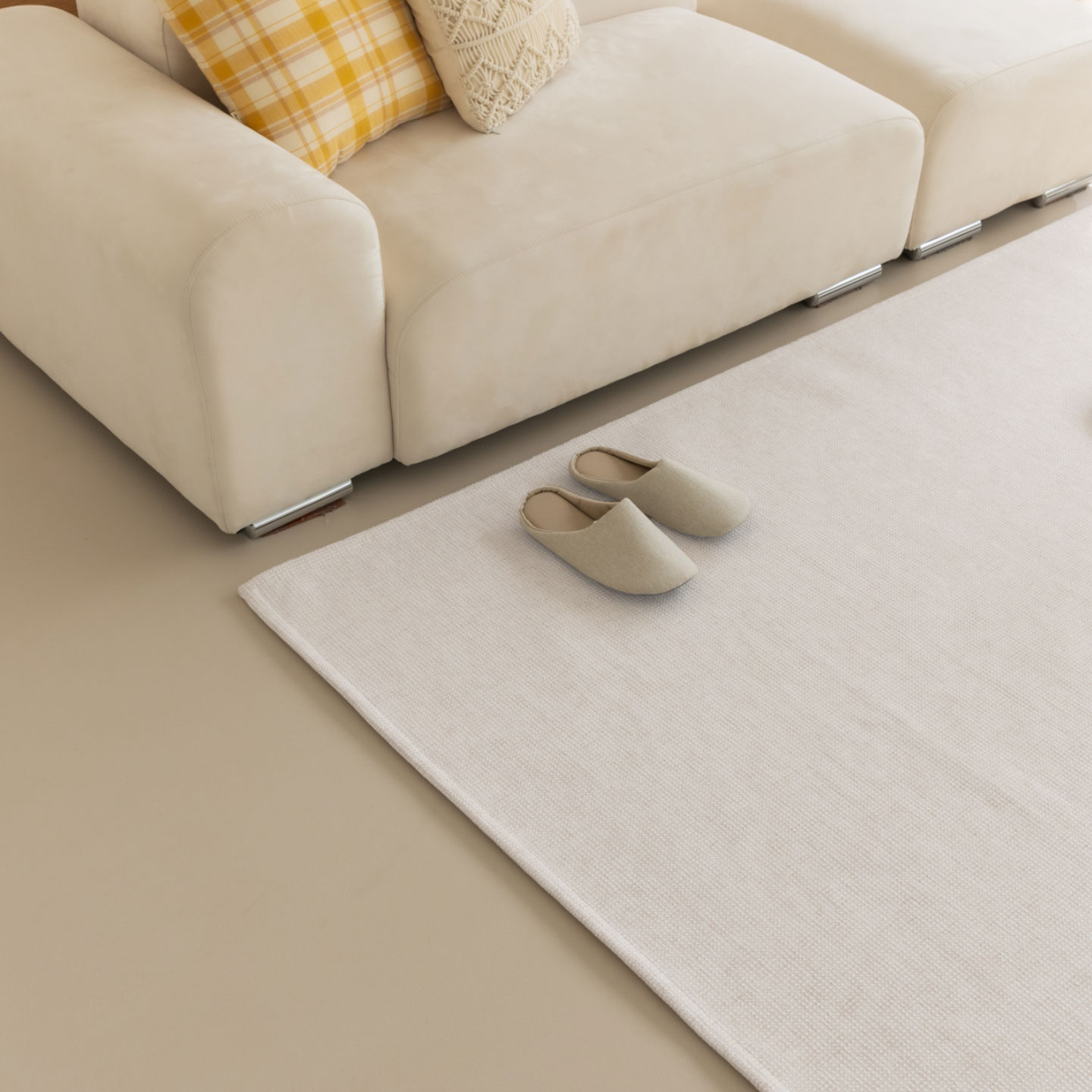 네추럴 방수러그 사이잘룩 대형 거실 식탁 카페트 오프화이트, 사각형 200x300