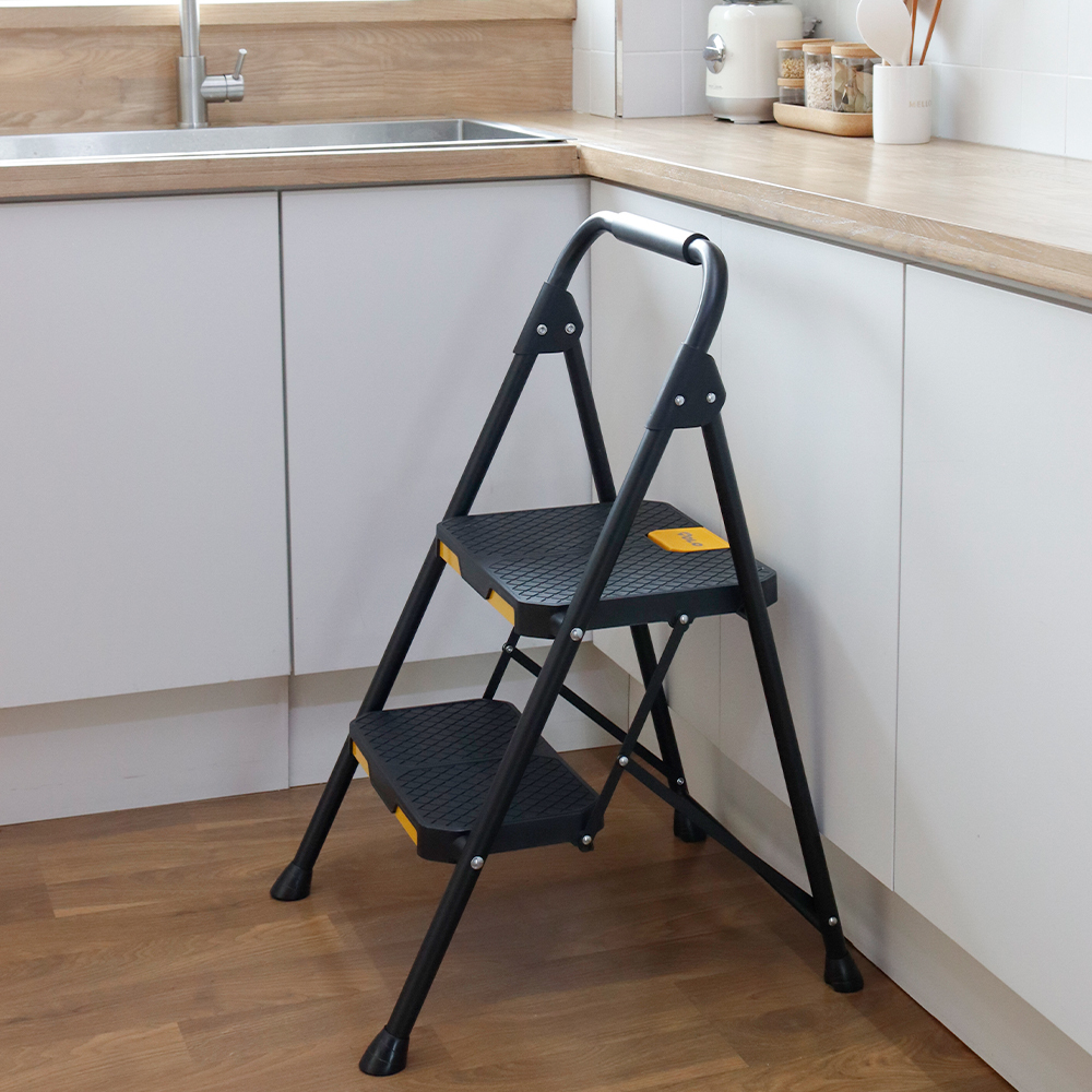 볼로 가정용 접이식 사다리 - 세차 안전 이동식 광폭 발판 계단 2단, 1개 제품 이미지