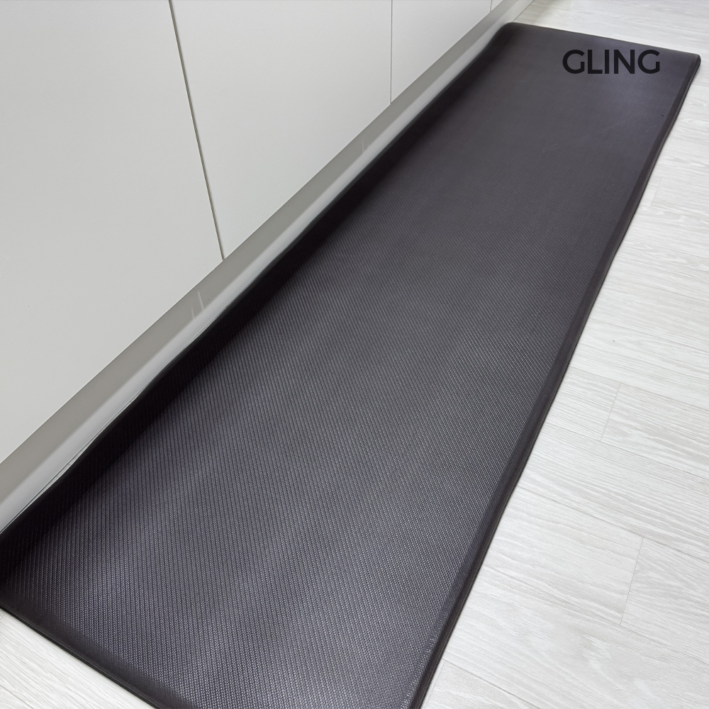 주방매트 PVC 방수 발이편안한 미끄럼 방지 대형 두께1.9cm 그레이 S사이즈