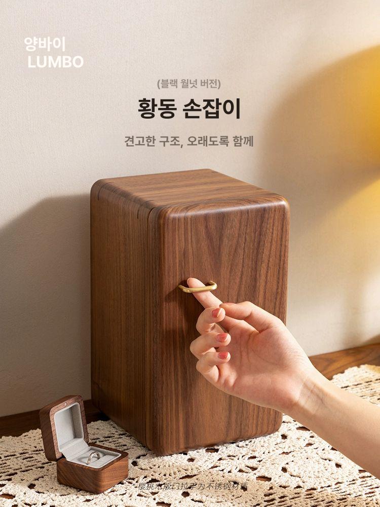 우드 보석함 주얼리 정리함 복고풍 정리 수납함 돌반지 악세사리 피어싱 결혼 블랙월넛 원목함 빈티지 캐비닛 주얼리 박스 체리우드 - 상세 이미지 4