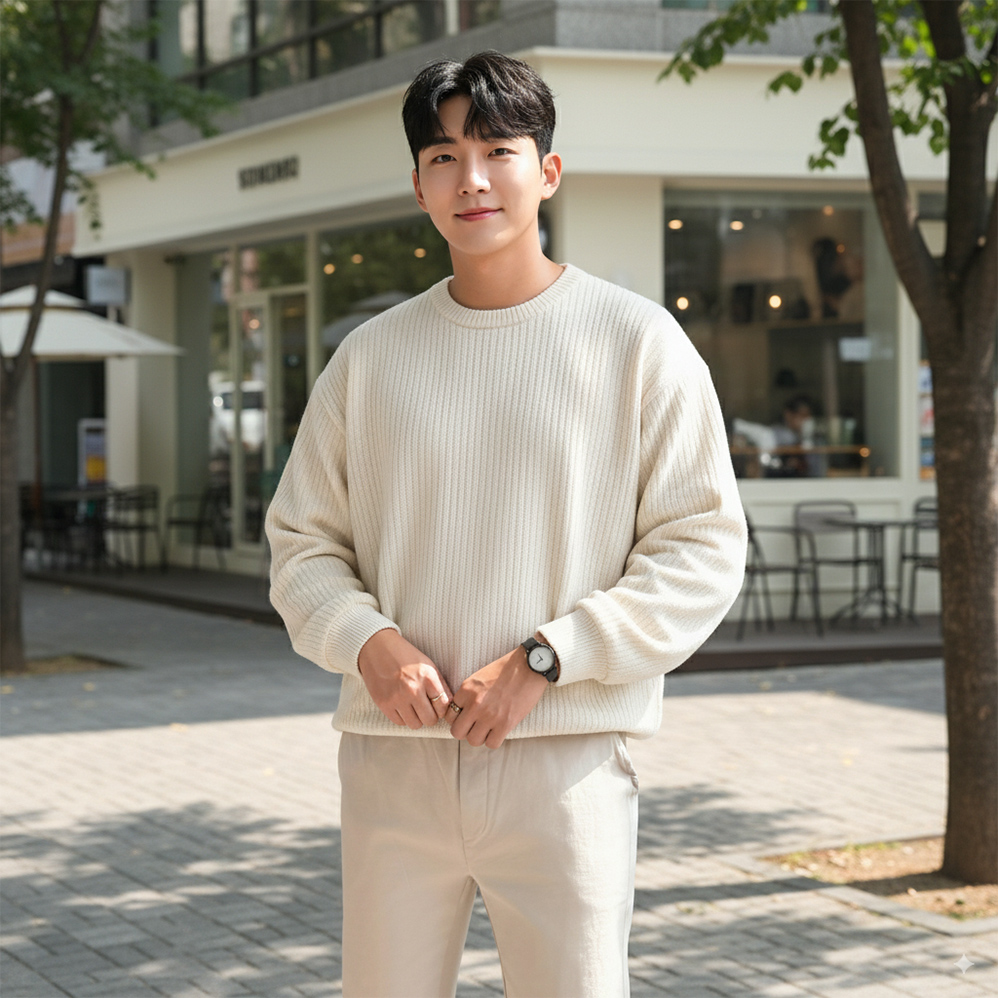 남자오버핏맨투맨 무지맨투맨 쭉티 파스텔그린 - 상세 이미지 3