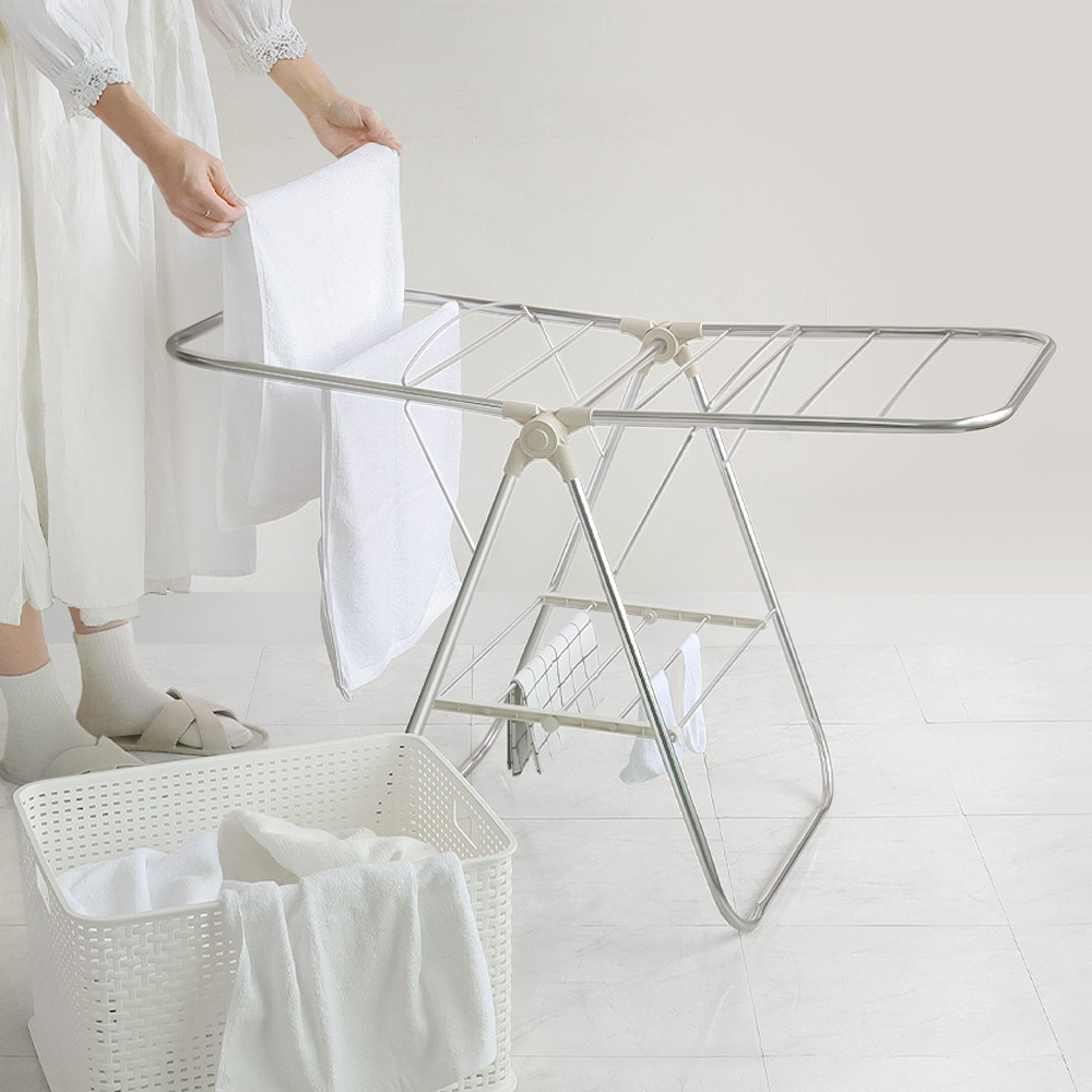 빨랑말랑 스텐 빨래 건조대 소형 베란다 원룸 이불 건조대