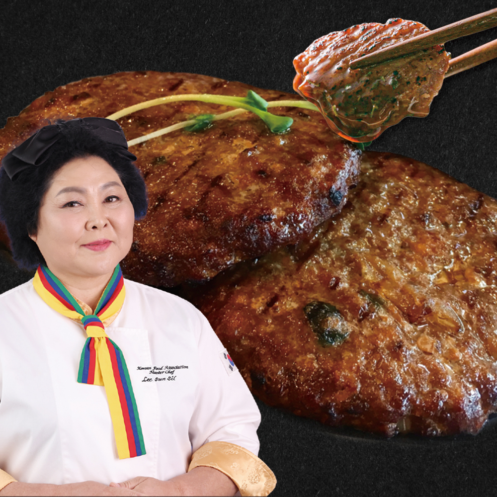 이순실의 국내산 고기 떡갈비 스테이크 55g x 16개 - 상품 이미지