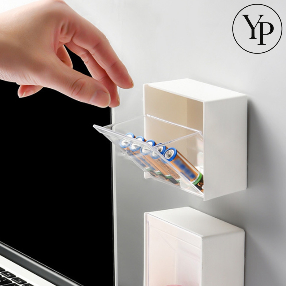 무타공 벽부착 화장대 면봉 화장솜 미니 소품 정리함 투명 욕실 화장실 수납함