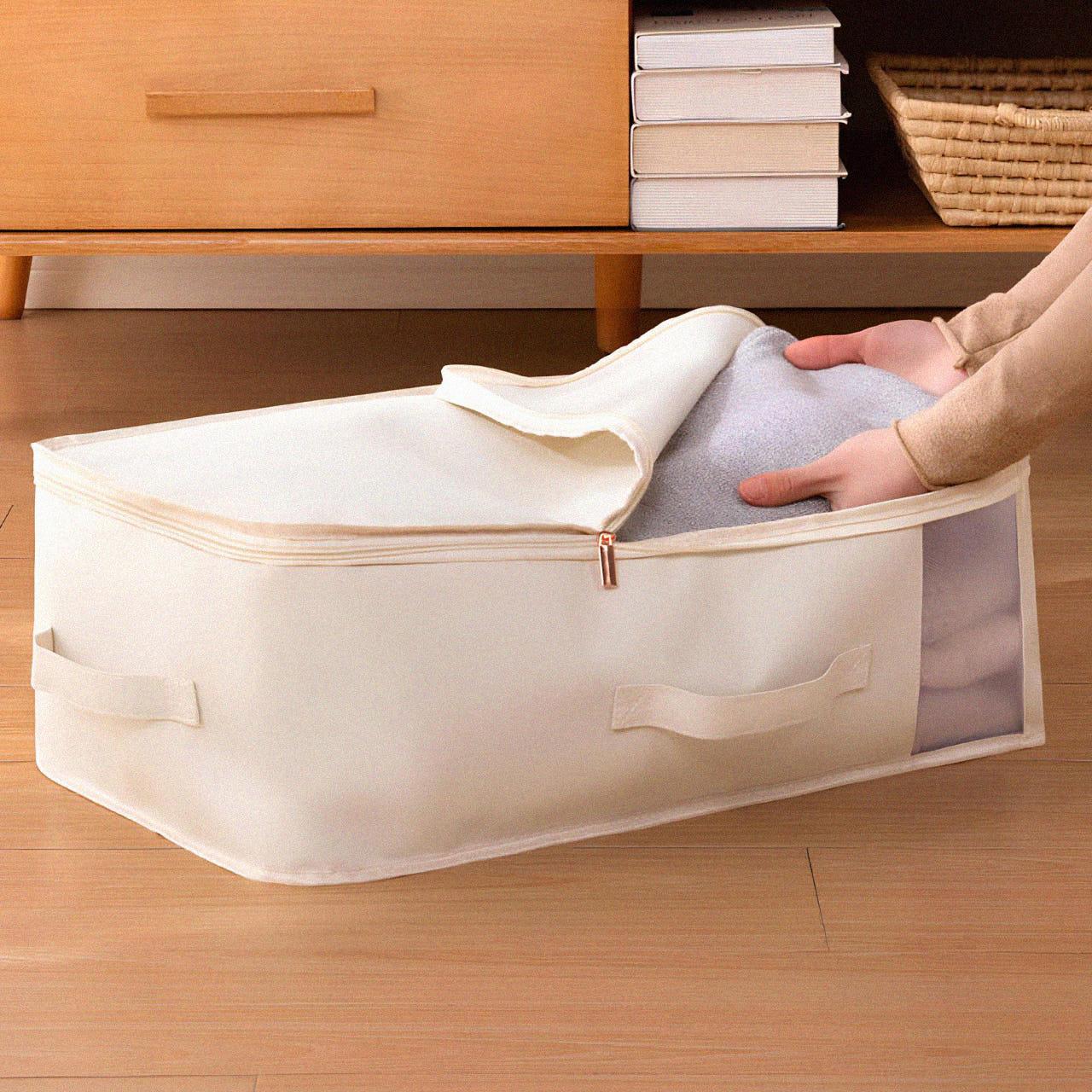 그란덱스 이불정리함 이불보관함 이불수납함 이불가방 패브릭정리함 리빙박스 대형 사이즈 제품 이미지