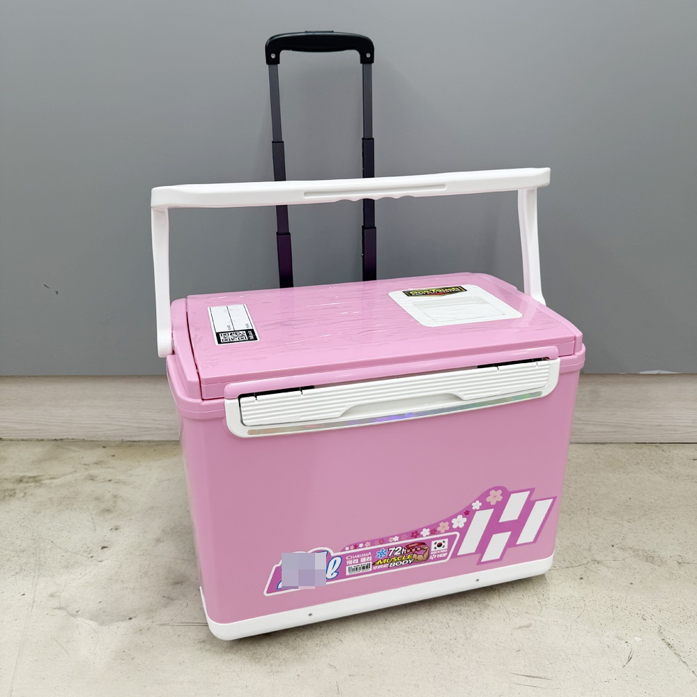 해동 25신형 카리스마 캐리쿨러 아이스박스 18L, 핑크화이트 - 상품 이미지