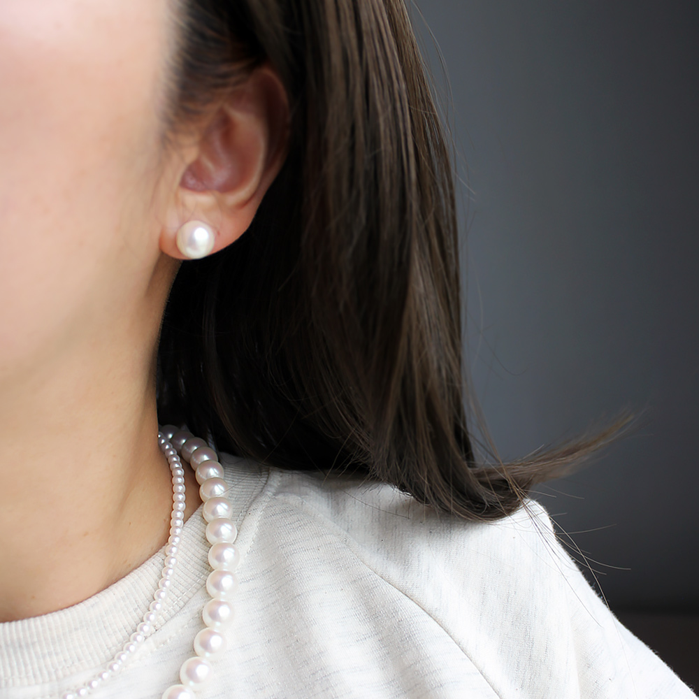 핵진주 귀걸이 6mm 12mm 국산 엑스트라 파인 펄 이어링 이미지 8