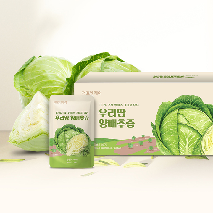 천호엔케어 100% 국산 양배추만 담은 우리땅 양배추즙 90ml X 30포 - 상세 이미지 2