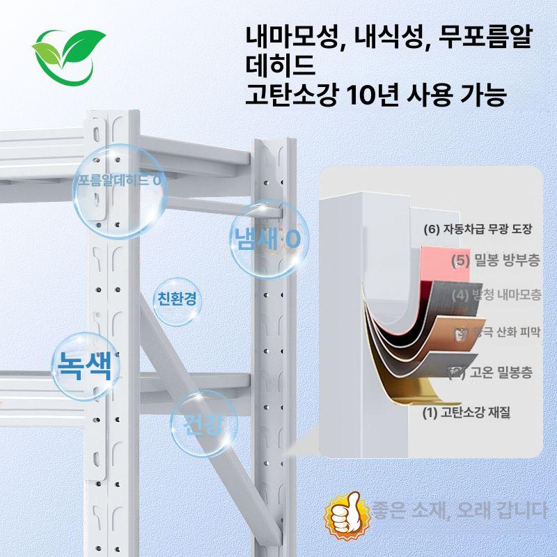 의류창고 행거 선반 의류행거 의류 물류 창고 맞춤 색상 200x50 360KG - 상세 이미지 4