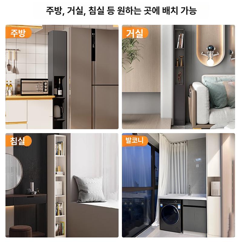 코너장식장 거실 수납 전시 진열장 장식장 틈새 예쁜 엘레강트화이트 도어 없음 - 상세 이미지 4