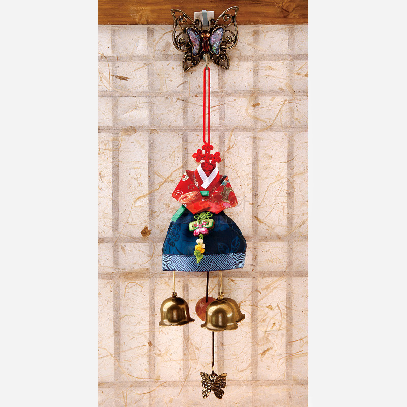 외국인선물 바이어선물 한복인형 문종 나비풍경 적색저고리 전통공예품 기념품