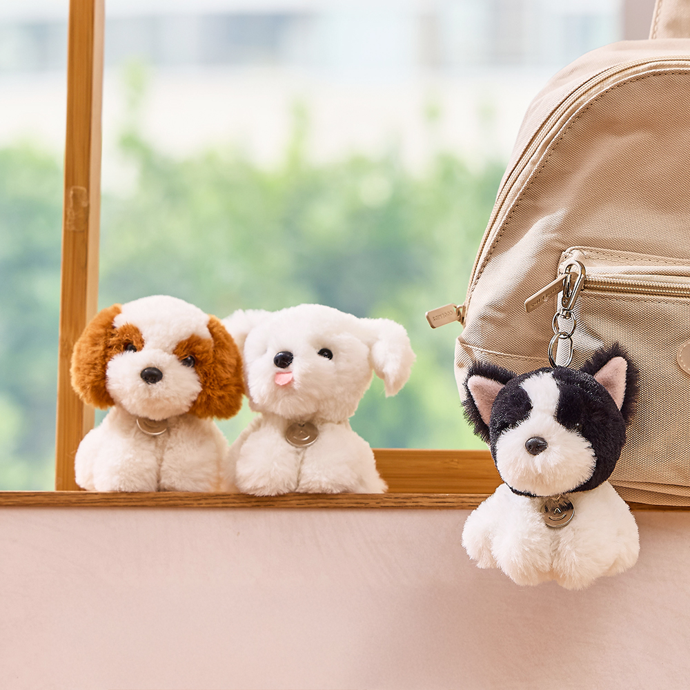 머피 부드러운 강아지 인형 키링 11cm 보들보들 가방고리 인형 - 상품 이미지