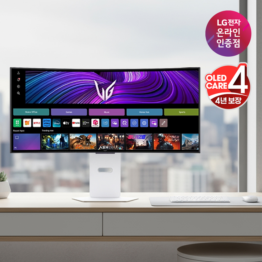 [혜택가 132만] LG 34GX90SAW OLED 게이밍 스마트 모니터 86.2cm(34인치) 240Hz & 0.03ms 울트라기어