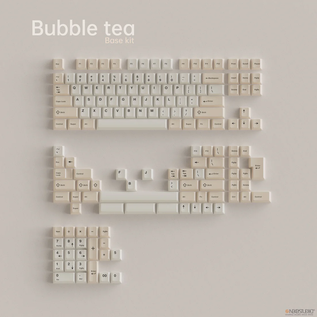 TUT Bubble Tea 염료승화 PBT 베이스킷 키캡 - 상품 이미지