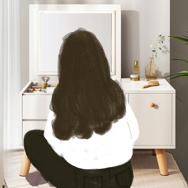 좌식 미니 화장대 침대 거울 서랍형 수납 화장품함 서랍둘 다리형 틈새 서랍장 침실 - 상세 이미지 2