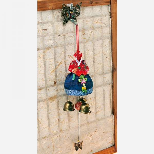 외국인선물 바이어선물 한복인형 문종 나비풍경 적색저고리 전통공예품 기념품