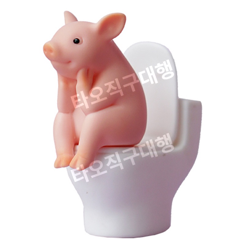 응가돼지피규어 웃긴소품 응가개구리피규어 선물 장난감 모형 변기 장식품 - 상세 이미지 5