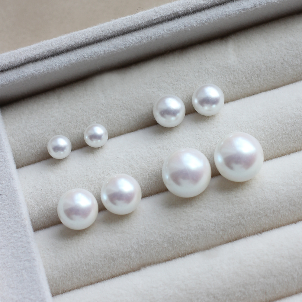 핵진주 귀걸이 6mm 12mm 국산 엑스트라 파인 펄 이어링 - 메인 이미지
