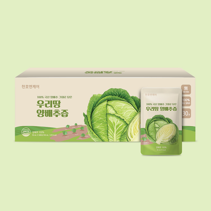 천호엔케어 100% 국산 양배추만 담은 우리땅 양배추즙 90ml X 30포 - 상세 이미지 3