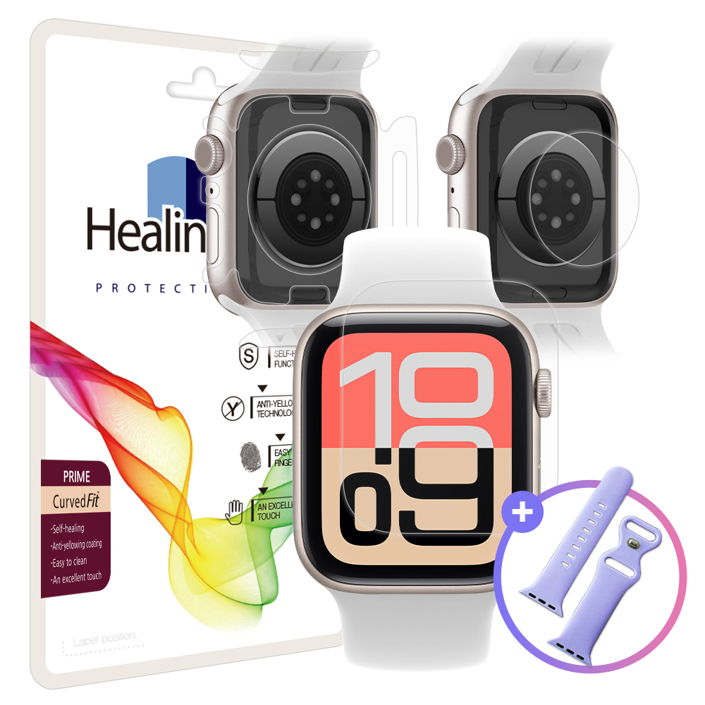 애플워치SE3/2/1 40mm 액정 심박센서 측후면 고광택 보호필름 3종 세트(각 2매)