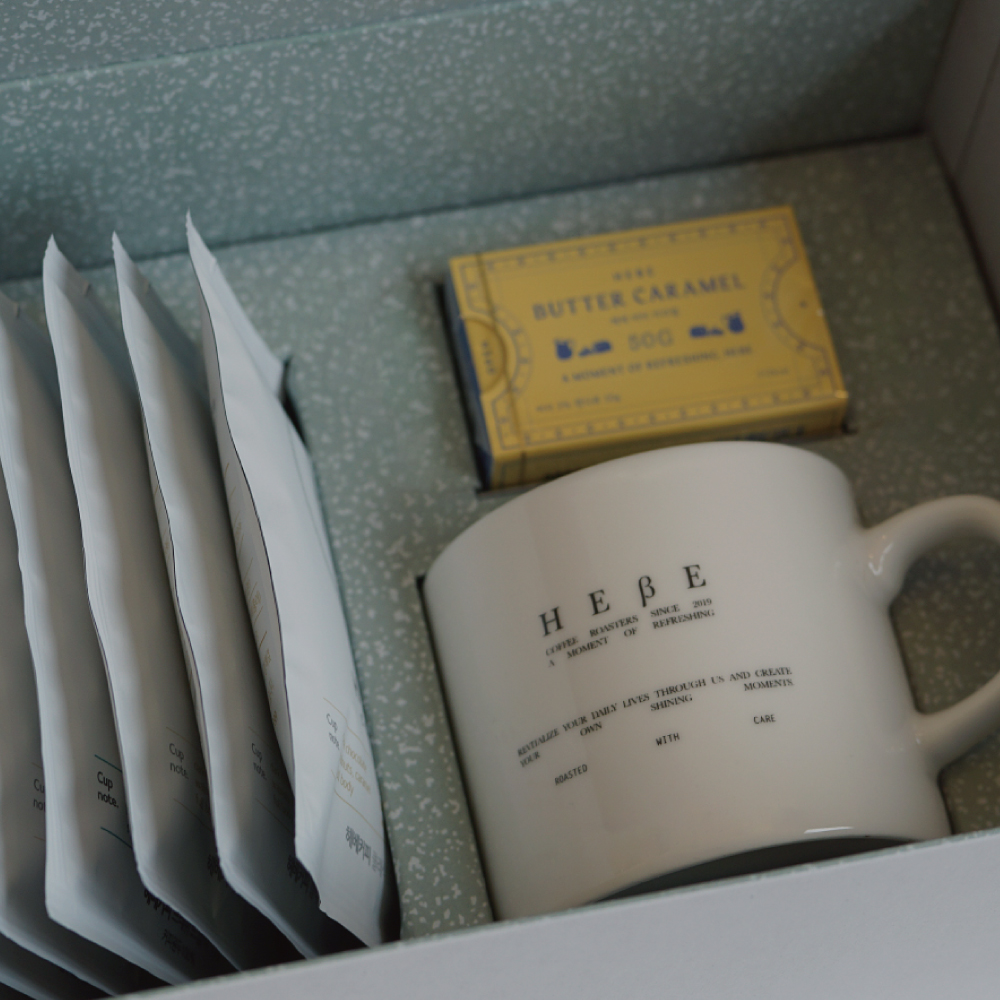 헤베커피 리프레쉬 기프트 선물 세트 (드립백,카라멜,머그컵 구성) - 상세 이미지 2