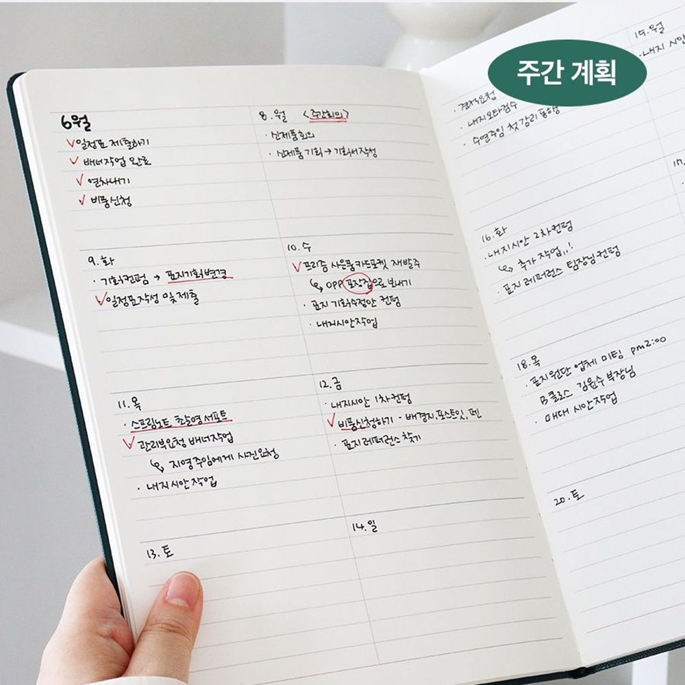 슬림 2026 큰 다이어리 먼슬리 2026년 직장인 회사 업무 노트 26년 B5 월간 이미지 7