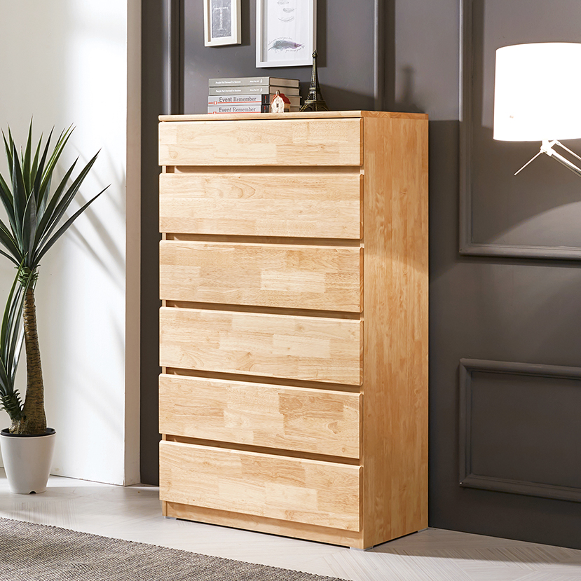 원목 서랍장 깊이500 속깊은 러버 서랍장 800 x 500 x 1344mm, 6단, 원색