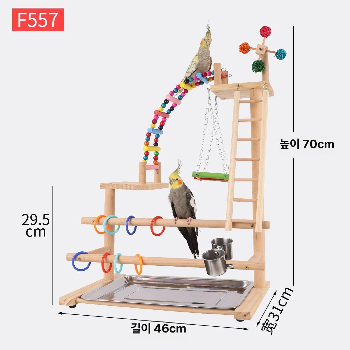 앵무새 대형 훈련 원목 놀이터 횟대 그네  6호 - 상세 이미지 5